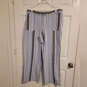 Natural Reflections Linen blend striped pants